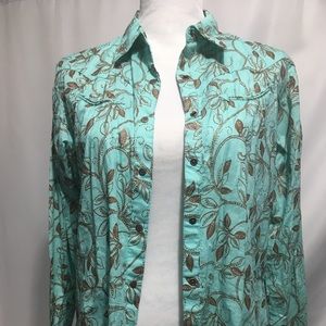 Wrangler Western Top Turquoise Blue